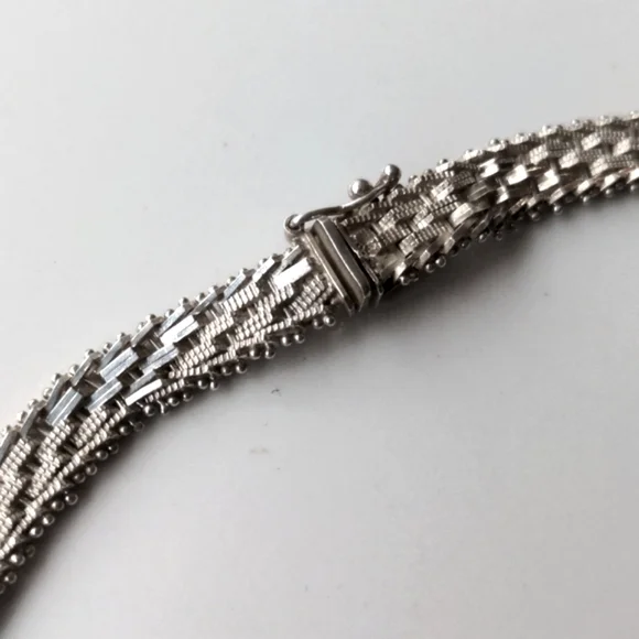 Vintage 925 sterling silver Riccio V-shape Chevron necklace - Picture 5 of 11